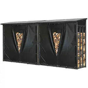 2 pièces Étagère en métal pour Bois de cheminée Anthracite xxl 143 x 7... pas cher