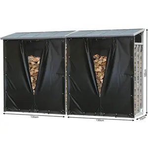 Quick-star - 2 pièces Étagère en Aluminium pour Bois de cheminée 130 x... pas cher