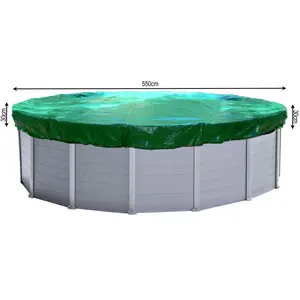 QUICK STAR Bâche Hiver pour Piscine Ronde 550 cm 200g/m² pas cher