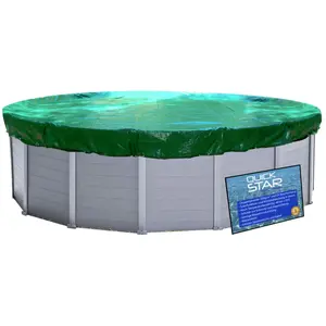 QUICK STAR Bâche de Piscine Ø 720 cm Ronde pour piscines jusqu'à 650 cm - Bâche d'hiver 200 g/m² - Vert/Noir pas cher