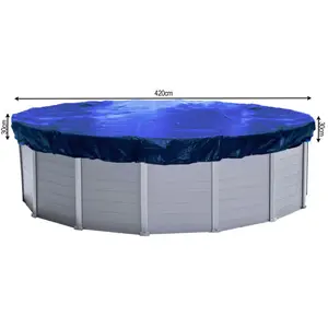 Quick-star - Couverture de piscine d'hiver ronde 200g / m² pour piscine de taille 380 - 420 cm Dimension bâche ø 480 cm Bleu pas cher