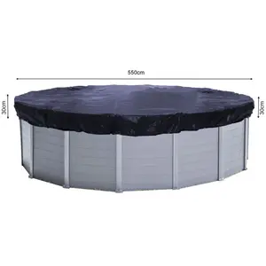 QUICK STAR Solaire Couverture de piscine d'hiver ronde 200g / m² pour piscine de taille 500 - 550 cm Dimension bâche ø 610 cm Noir pas cher