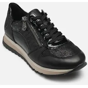 Basket Basse Cuir Rieker Lugano - Noir - Femme - Confort exceptionnel pas cher