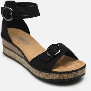 Rieker Sandales classiques pour femme 63780, Noir 00., 41 EU