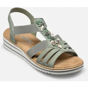 Comparateur de prix : Rieker Mules pour femme V0649, Vert 52., 39 EU Étroit