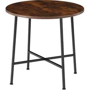 TECTAKE Table de salle à manger Style industriel Bois foncé industriel, rustique