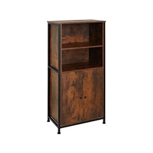 TecTake Buffet style industriel pieds réglables 60 x 38 x 125 cm bois foncé TU pas cher