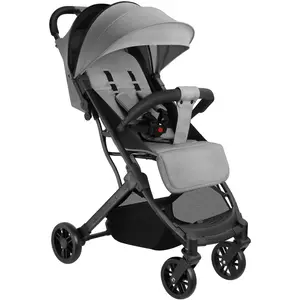 Tectake Poussette buggy pliable avec harnais à 5 points et frein gris