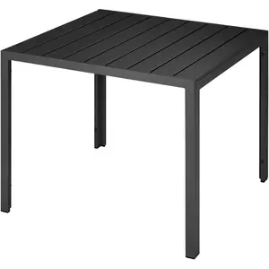 TECTAKE Table de jardin en Aluminium Surface de la table en aspect bois pas cher