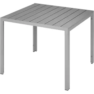 Tectake table de jardin en aluminium et plastique argent MAREN pas cher