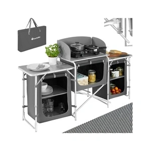 Tectake cuisine de camping xxl avec 5 compartiments pliable 402919 pas cher