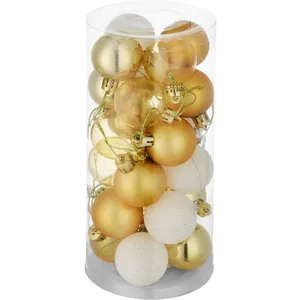 Comparateur de prix : TECTAKE Lot de 24 boules de Noël blanches/dorées blanches/dorées TU