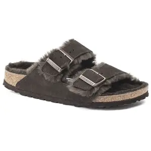 Sandales Birkenstock Shealing Narrow vert foncé marron - 38 pas cher