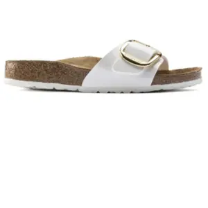 Sandales femme Birkenstock Madrid Big Buckle Birko-Flor Patent Blanc 38 Étroit 1019814 pas cher