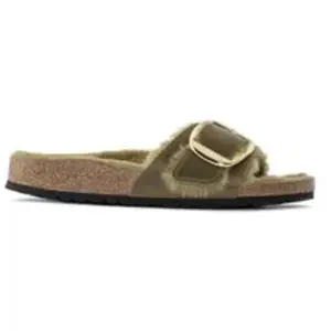 Sandales femme Birkenstock Madrid Big Buckle Shearling Oiled Leather Vert 40 1023213 pas cher
