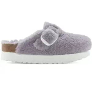Sabots femme Birkenstock Boston Big Buckle Platform Fur Violet 40 Étro... pas cher