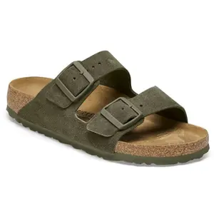 Sandales cuir suède Birkenstock Arizona Vert 45 1025657 pas cher