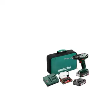 Comparateur de prix : Metabo Perceuse-visseuse sans fil BS 18 2x 2,0 Ah+chargeur + jeu d'embouts en sacoche