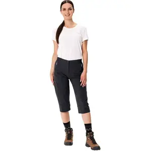 Comparateur de prix : Vaude - Women's Farley Stretch Capri III - Pantalon de trekking taille 38, noir