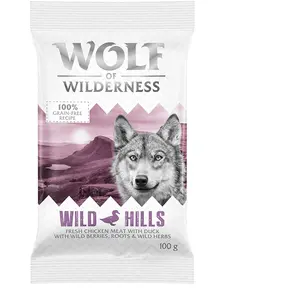 Offre d'essai : Croquettes, boîtes et friandises Wolf of Wilderness - Croquettes Adult Wild Hills, canard (100 g) pas cher