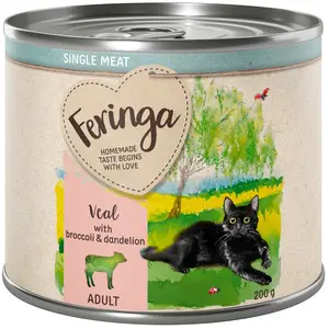 Feringa Single Meat Menus 6 x 200 g pour chat - veau, brocolis, pissenlit pas cher