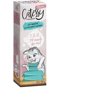 Catessy Mousse 14 x 90 g pour chat - saumon de l'Atlantique pas cher