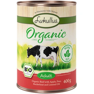 Lukullus Organic Adult boeuf, pomme (sans gluten) pour chien - 6 x 400... pas cher