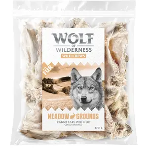 Wolf of Wilderness Oreilles de lapin avec poils pour chien - 400 g