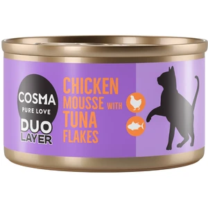 Cosma DUO Layer 6 x 70 g pour chat - mousse de poulet avec morceaux de... pas cher