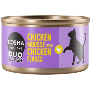 Cosma DUO Layer 6 x 70 g pour chat - mousse de poulet avec morceaux de... pas cher