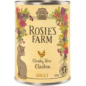 6x400g Adult poulet Rosie's Farm - Pâtée pour chat pas cher