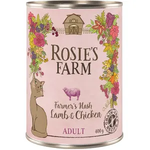 6x400g Adult agneau, poulet Rosie's Farm - Pâtée pour chat pas cher