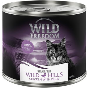 6x200g Adult Wild Hills Sterilised - canard, poulet Wild Freedom nourriture humide pour chat pas cher