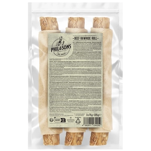 Phil & Sons Rouleaux de peau de boeuf fourrés pour chien - 3 friandises pas cher