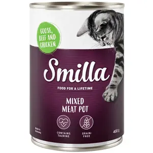6x400g Smilla Multi-viandes oie, boeuf, poulet - Pâtée pour chat pas cher