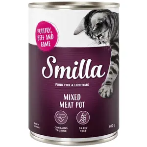 6x400g Smilla Multi-viandes volaille, boeuf, gibier - Pâtée pour chat pas cher
