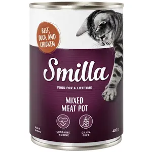 6x400g Smilla Multi-viandes boeuf, canard, poulet - Pâtée pour chat pas cher