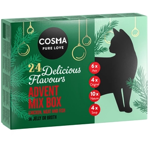 Coffret de l'Avent Cosma pour chat - 1 coffret contenant 24 aliments h... pas cher