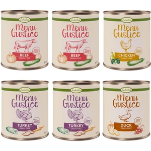 12x800g Lukullus Menu Gustico dinde, boeuf, poulet, canard - Pâtée pour chien pas cher