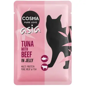 6x100g Cosma Thai/Asia en gelée thon, boeuf - Pâtée pour chat pas cher