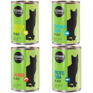 6x400g Cosma Original en gelée lot mixte 4 saveurs - Pâtée pour chat pas cher