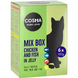 6x100g Cosma Original en gelée lot 4 saveurs - Pâtée pour chat pas cher