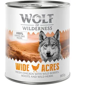 6x800g Wide Acres, poulet Wolf of Wilderness - Pâtée pour chienVendu parzooplus