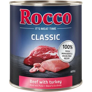 6x800g Rocco Classic boeuf, dinde - Pâtée pour chien pas cher