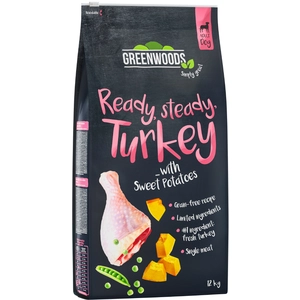 12kg Greenwoods dinde, patates douces, petits pois, potiron - Croquettes pour chien