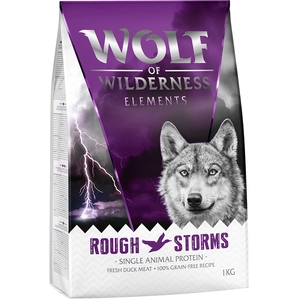 1kg Wolf of Wilderness Elements Rough Storms, canard - Croquettes pour chien pas cher