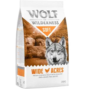 Offre d'essai : Croquettes, boîtes et friandises Wolf of Wilderness - Croquettes Soft Wide Acres, poulet (350 g)Vendu parzooplus