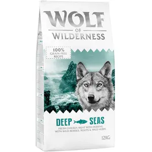 12kg Adult Deep Seas, hareng Wolf of Wilderness - Croquettes pour chien + 1kg offerts !Vendu parzooplus