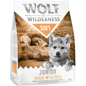 1kg Wolf of Wilderness Junior Soft Wide Acres, poulet - Croquettes pour chiot pas cher