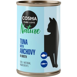 6x140g Cosma Nature thon, anchois - Pâtée pour chat pas cher